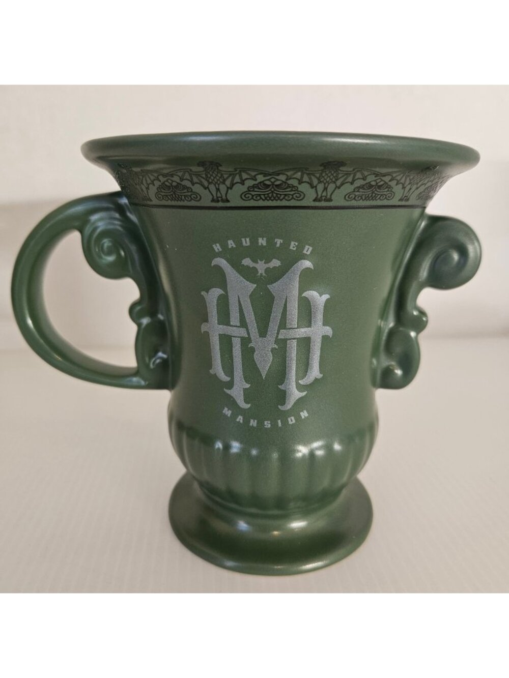 Disney Haunted Mansion Stoneware Urn Coffee Tea Mug Cup Dark Moss Green 12 Oz